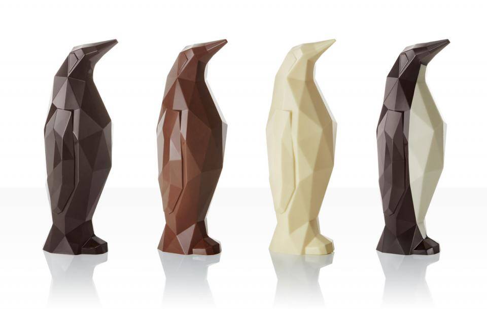 penguin dark milk white chocolate figures