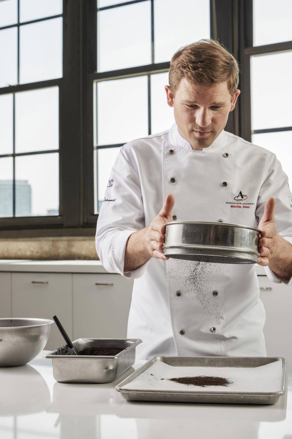 chef martin diez making chocolate hazelnut truffles