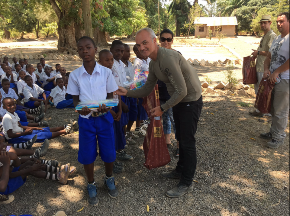 Victor Griffiths at the local school Victor Griffiths at the local school