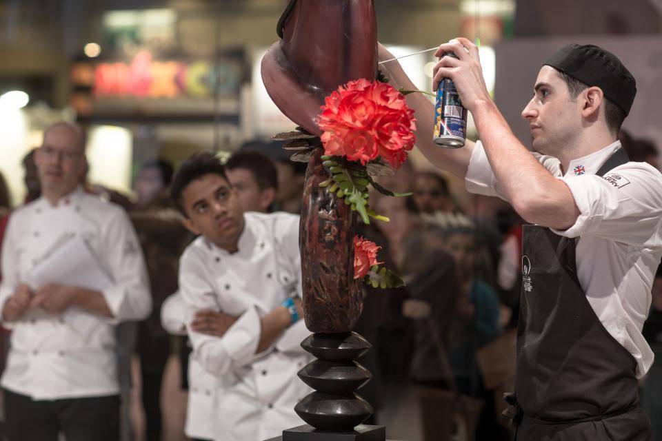 Alistair Birt working on his showpiece at WCM Photo: Ivo+Ana/46020studio